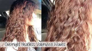 Heatless Voluminous Waves l Easy Overnight Beachy Waves [upl. by Ainahs460]