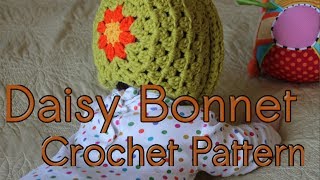 Daisy Bonnet Crochet Pattern Tutorial [upl. by Caines964]