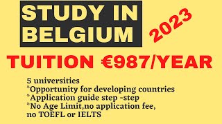 Cheapest Public Universities in Belgium step by the step application process [upl. by Dib]