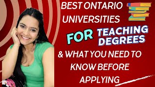 Best Ontario Universities for Teaching Degrees amp What You Need to Know Before Applying [upl. by Cherilynn]