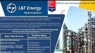 LampT hydrocarbon IG Petrochemicals  Walkin Interview Jobs  Multiple Dept  Date 2024 [upl. by Eilahtan811]