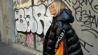 Contemporary exclusive MONCERxSTYLEBOB puffer jacket Stylish black glossy down jacket with a hood [upl. by Maxey622]