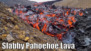 Lava at Geldingadalur Eruption Iceland [upl. by Irrot]