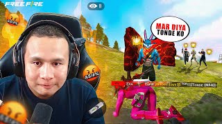 Only Pink BTS Bundles Solo Vs Squad Gameplay 👑 Tonde Gamer  Free Fire Max [upl. by Sydalg]