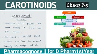 Carotenoids  Introduction Therapeutic Application  Pharmacognosy for D Pharm1stYear In Hindi [upl. by Wallis594]