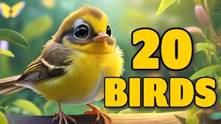 20 Bird Names with Spellings and Pictures for Kids [upl. by Latton]