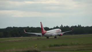 Corendon Airlines Europe B737800 Landing Groningen Airport Eelde [upl. by Avra888]