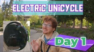 How to Ride an Electric Unicycle  Inmotion V8  Day 1 [upl. by Werbel]