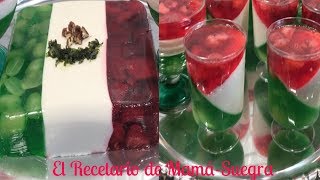 GELATINA TRICOLORFIESTAS MEXICANASCOMO HACER [upl. by Thema510]