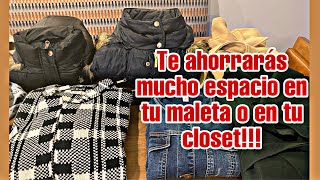 COMO DOBLAR LOS ABRIGOS Y CHAQUETAS PARA MÁS ESPACIO EN MALETAS O CLOSET [upl. by Devaj]