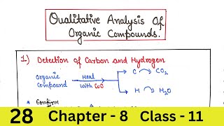 Qualitative Analysis of Organic Compounds  Organic Chemistry [upl. by Prakash]