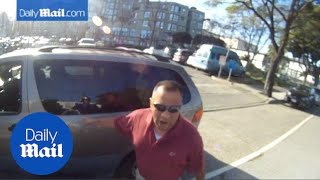 Driver vs cyclist Road rage incident caught on head cam  Daily Mail [upl. by Mayor]