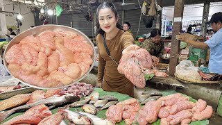 Market show Mommy chef buy big fish eggs for cooking  Countryside life TV [upl. by Aimaj808]