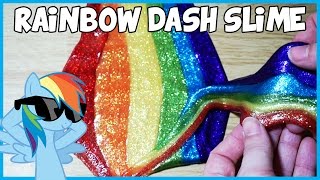 DIY  Rainbow Dash Inspired Slime Slimerday [upl. by Ataynik766]