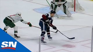 Mikko Rantanen Tips Puck To Himself Then Scores Backhand Goal [upl. by Cordeelia]