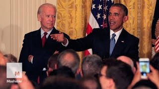 Obama shuts down heckler Youre in my house  Mashable [upl. by Queridas910]