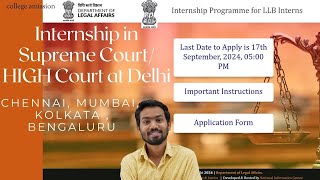 LBB INTERNSHIP  LAW INTERNSHIP DEPRATMENT OF LEGAL AFFAIRS  Internship Programme for LLB Interns [upl. by Benny]