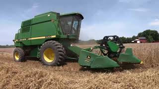 John Deere Combine Harvesting Triticale small grain [upl. by Marchak]