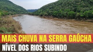 Ponte novamente submersa Nível dos rios voltam a subir com as chuvas fortes no RS [upl. by Jutta]