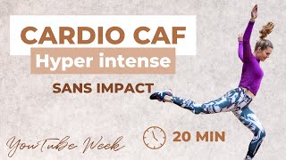 Cardio INTENSE sans impact  cuisses abdos fessiers 20min [upl. by Ause]