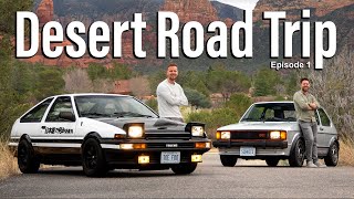 1000 Miles Across the Desert in OUR Toyota AE86 and GTI  Road to Enlightenment Ep1 [upl. by Yvon271]