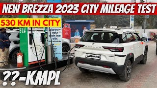 New Maruti Brezza Mileage Test Petrol 2023 Tank To Tank  Brezza Automatic  brezza zxi 2023 mileage [upl. by Vullo829]