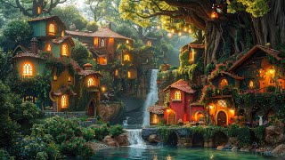 Enchanted Forest Ambience  Witchs Cottage✨Crickets Frogs Calm Stream Sleepy Night Forest Sounds [upl. by Swamy632]