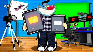 Oggy Got quotGolden Play Buttonquot From YouTube With Cockroaches In Roblox [upl. by Ornas]