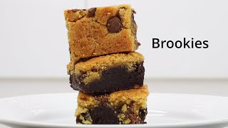 How to make Brookies  Chocolate Chip Cookie Brownies [upl. by Ardnad]