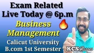 Exam Related Live Business Management Calicut University Bcom 1st Semester [upl. by Aicilegna856]