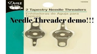 Cross StitchFlosstube 307 Needle threader demo [upl. by Ilrebmyk480]