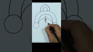 How To Draw Maa Durga For Beginners  Durga Maa Face drawingMaa Chandraghanta drawing shorts durga [upl. by Ikcaj632]