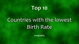 Top 10 Countries with the lowest Birth Rate [upl. by Zerla]