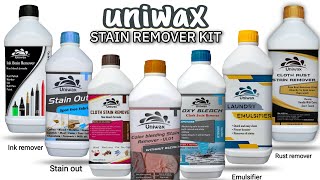 How to remove cloth stains uniwax Cloth stain remover [upl. by Airetahs]