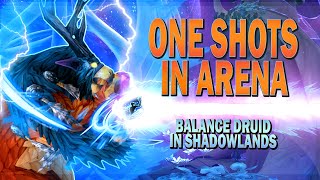 ONE SHOTS IN ARENA Balance Druid SHADOWLANDS PvP Guide [upl. by Gennie]