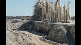 Awesome Earthmovers  Dangerous Mining Blast Process  Industrial Explosives During Blasting [upl. by Isyed]