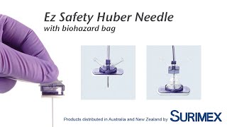 Surimex Ez Safety Huber Needle non coring needle with biohazard bag protection [upl. by Ecille]