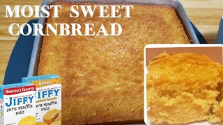 How To Make Delicious Sweet amp Moist Cornbread  Jiffy Mix Cornbread Recipe [upl. by Namwen]