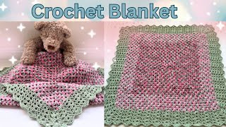 Easy Crochet Blanket with Border Any Size  Easy Crochet Baby Blanket with Border [upl. by Kim]