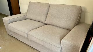 IKEA KIVIK Two seat Sofa Hillared Beige Color very comfy Unboxing [upl. by Nnyrat883]