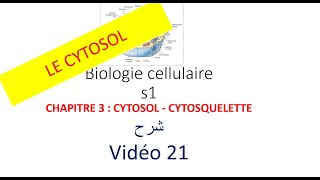 biologie cellulaire s1 vidéo 021  CYTOSOL  CYTOSQUELETTE شرح [upl. by Tiedeman958]