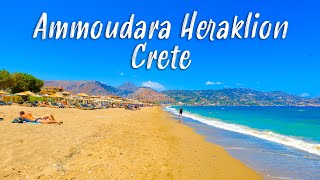 Crete Greece Ammoudara Heraklion walking tour in 4K Greece 2022 [upl. by Pelag]