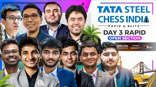 Tata Steel Chess India 2022 Open  Rapid  Day 3  Live commentary by Sagar Tania Anand Samay [upl. by Barolet]