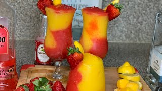 MANGO STRAWBERRY COCKTAIL FROZEN DRINKALCOHOL N VIRGIN VERSIONHOW TO MAKEEASY KID FRIENDLY [upl. by Otrevlig]