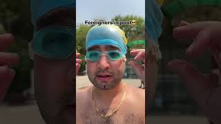 Indians in pool 😂😆 proud to be an indian🙏ExploreWithAJJYsubscribe shorts viralvideo funny [upl. by Anyar]