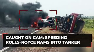 Nuh eway accident probe Rolls Royce hits tanker at 230 kmph speed visuals caught on cam [upl. by Simeon958]