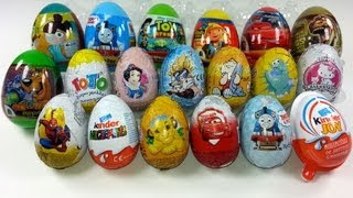 19 Surprise Eggs Unboxing Zaini Eggs Kinder Surprise Cars 2 Thomas Toy Story [upl. by Darej]