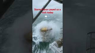 Storm Ciaran huge waves out at sea France Fecamp wind farm [upl. by Arun]