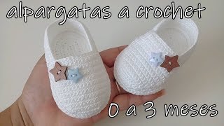 alpargatas a crochet  bebe0 a 3 meses [upl. by Reffinej484]