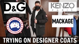 Designer Coat Try On Haul  Shopping VLOG Canada Goose Kenzo Mackage amp More [upl. by Opaline]